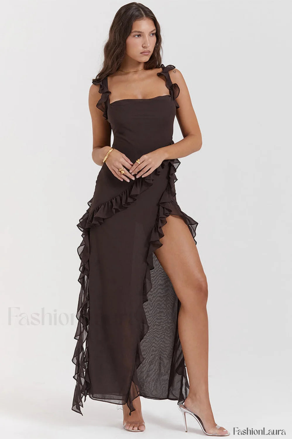 Ariel Cherry Stylish Pleated Maxi Dress