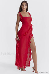 Ariel Cherry Stylish Pleated Maxi Dress