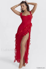 Ariel Cherry Stylish Pleated Maxi Dress