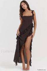 Ariel Cherry Stylish Pleated Maxi Dress