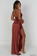 Ariel Maxi Graceful Dress Rust Dress