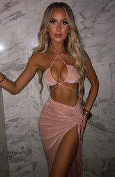 Ariela Maxi Skirt Trendy Pink Sparkle Skirt