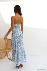Asiah Halter Stylish Neck Maxi Dress