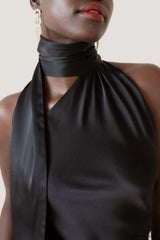 Astrella Neck Wrap Charming Midi A Line Dress