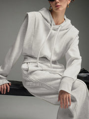 Athleisure Charming Drawstring Hoodie Light Grey / XS Sweatshirts & Hoodies L