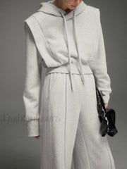 Athleisure Charming Drawstring Hoodie Sweatshirts & Hoodies L