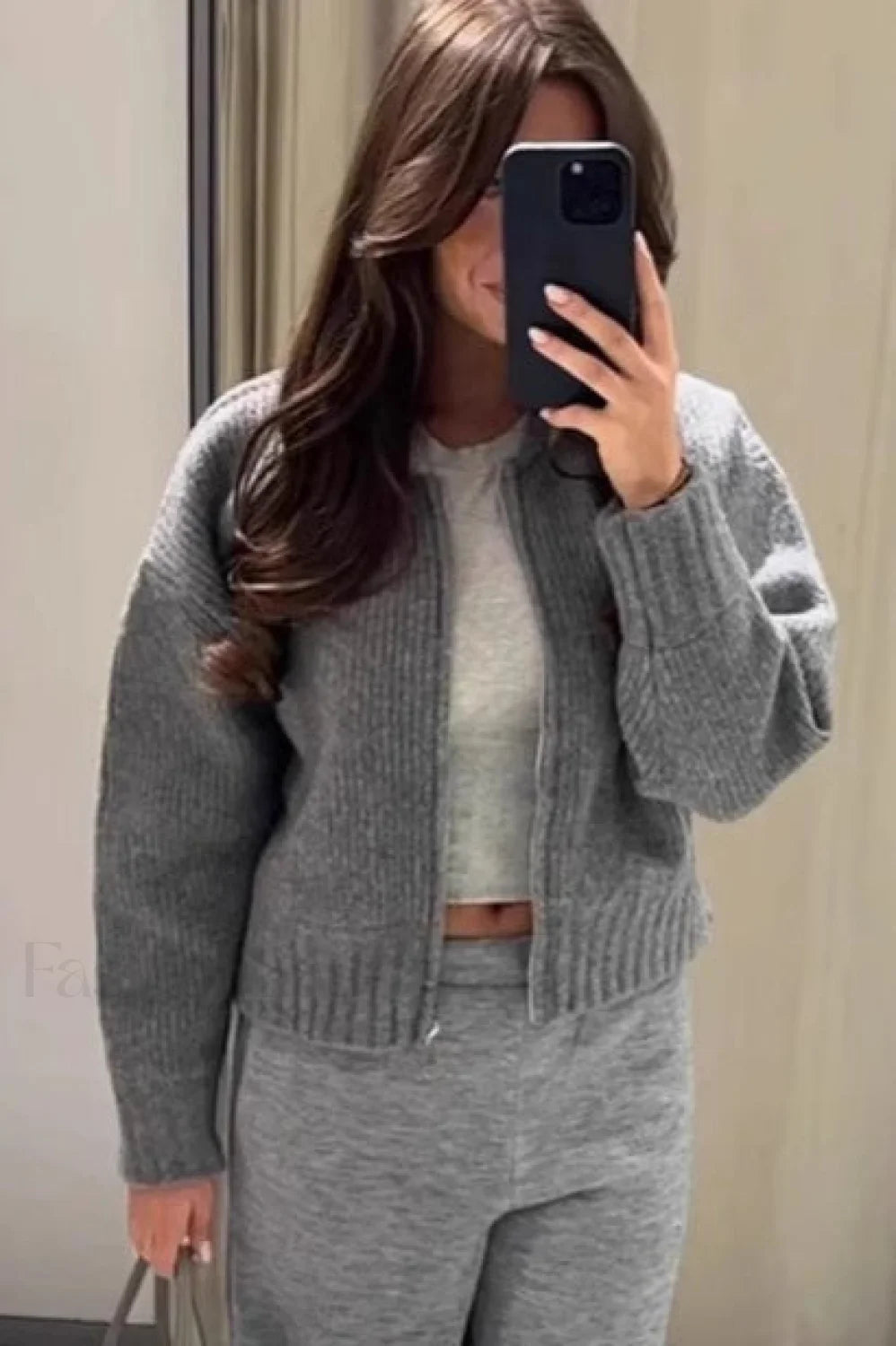 Autumn Knit Zip-Up Sweater