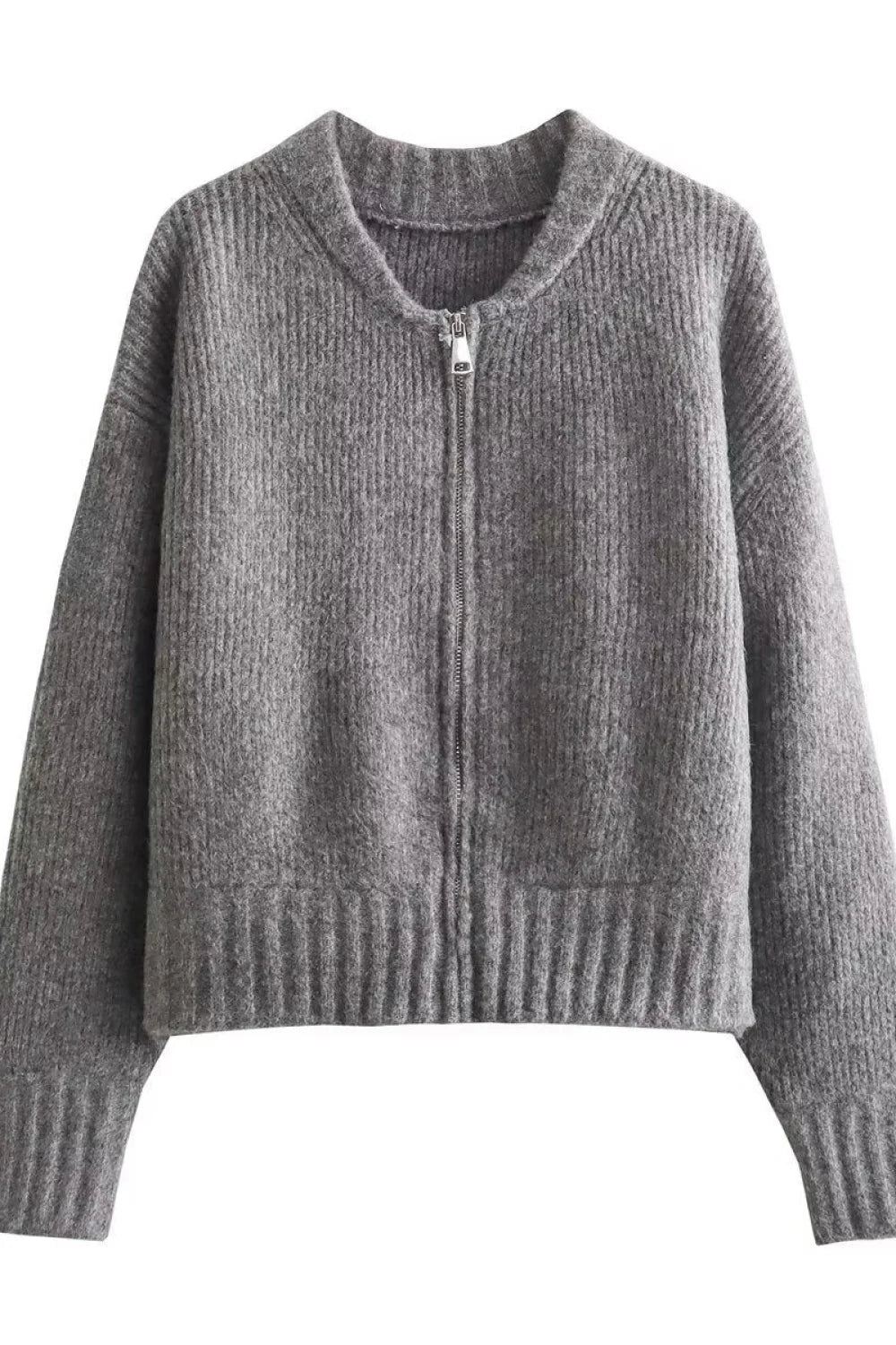 Autumn Knit Zip-Up Sweater