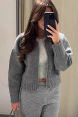 Autumn Knit Zip-Up Sweater