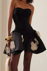 Floral Applique Ball Gown Dress