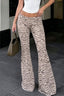 Zebra Print Contrast Low Rise Slim Flare Pants