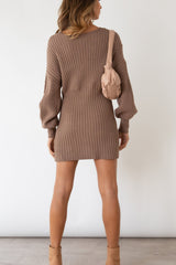 Cable Knit V Neck Bodycon Midi Dress