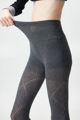 Openwork Sheer Black Diamond Pattern Tights