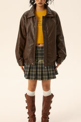 Retro Loose Fit Moto Jacket