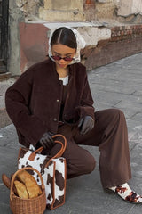 Stand Collar Single-Breasted Jacket