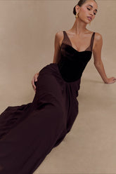 Elegant Strap Backless Mesh Patchwork Slim Prom Dress
