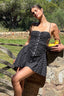 Ruched Backless Halter Polka Dot Mini Dress