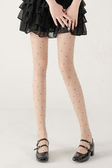 Sheer Polka Dot Snag Resist Non-Slip Tights