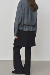 Vintage Textured Plaid Blouse