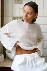 Sheer Mesh Lace Knit Sweater