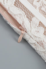 Strapless Lace Corset Sheer Mini Dress