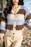 Color Block V-Neck Loose Sweater