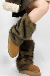 Raccoon Faux Fur Mid Calf Boot Cuffs