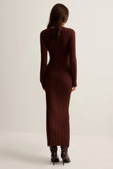 Elegant Ribbed Knit Bodycon Dress