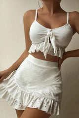 Tie String Bikini Bodycon Skirt Three Piece Skirt Set
