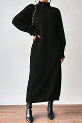 Turtleneck Pullover Sweater Dress