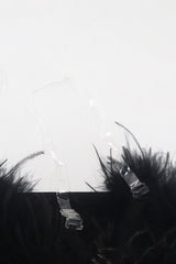 Faux Fur Trim Strapless Bodycon Dress