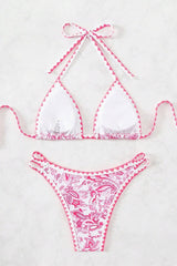 Halter Tie Back Paisley Print Bikini Set