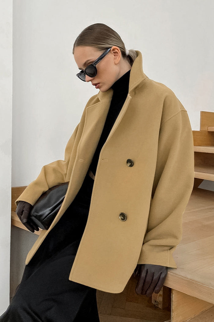 Loose Wool Lapel Coat coats