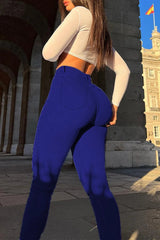 Mid Waist Stretch Skinny Jeans