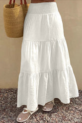 Solid Color Relaxed Fit Boho Skirt