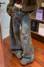 Vintage Jacquard High Rise Curved Jeans