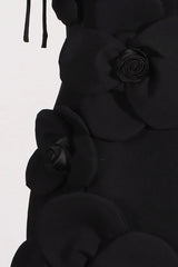 Floral Patchwork Strap Solid Sexy Slim Mini Dress