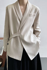 Fashionable Draped Apple Collar Blazer