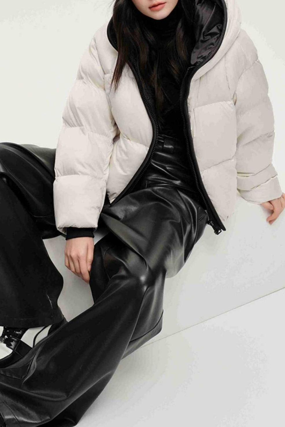 Cozy Hooded Insulated Puffer Jacket S / White