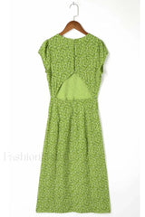 Backless Cut Out Charming Slit Midi Dress