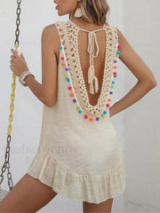 Backless Hollow Out Boho Dress