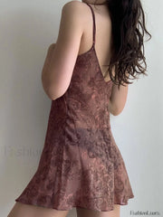 Backless Printed Slip Mini Dress Mini Dresses