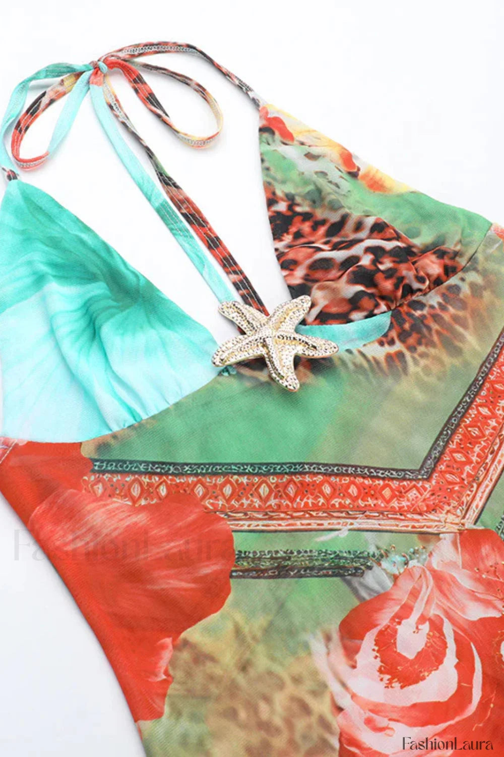 Backless Strappy Printed Seaside Vacation Floral Dress