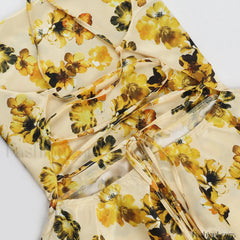 Backless Strappy Slim Fit Mini Floral Dress