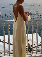 Backless Vacation Graceful Long Dress Apricot / XS Dresses