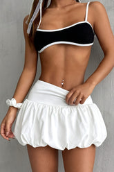 High Waist Lined Anti-Exposure Bubble Mini Skirt