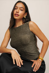 Y2K Sequin Sleeveless Bodycon Tank Top