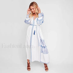 Bahia Embroidered Long Boho Dress