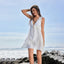 Bat Sleeve Knit Beach Shirt Cover Up WHITE / One Size