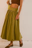 Pocket Smocked Elastic Waist Lantern Skirt